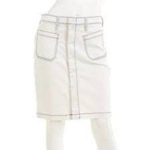 Jcrew White Denim Skirt Size 28